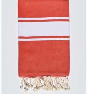 Flat poppy red fouta Fouta Tunisia - 1