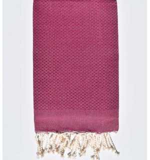Plain honeycomb deep purple fouta Fouta Tunisia - 1