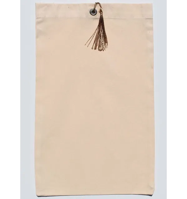 Beach Bag light beige pompom knot chamois Fouta Tunisia - 1