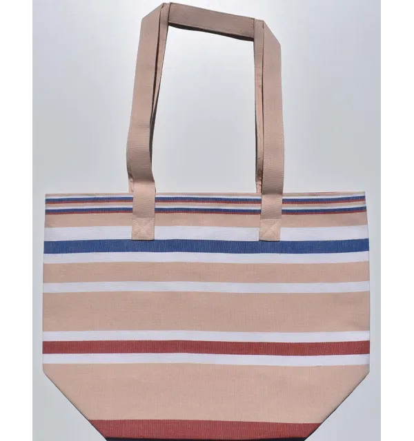 Burlywood, white, carmine red and blue Beach bag Fouta Tunisia - 1