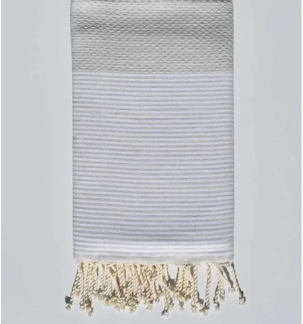 Honeycomb Gray beige beach towel  - 1