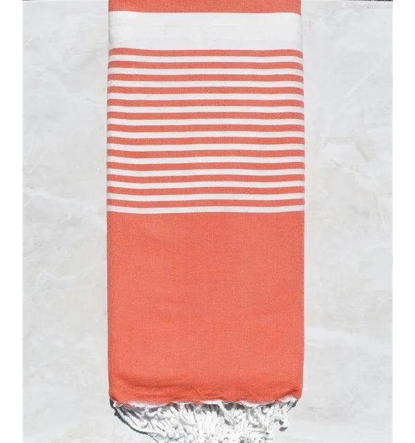 Fire opal orange throw Fouta Tunisia - 1