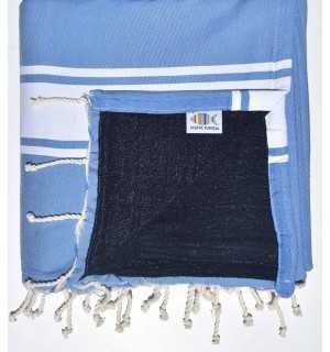 Light royal blue Sponge Fouta Fouta Tunisia - 1