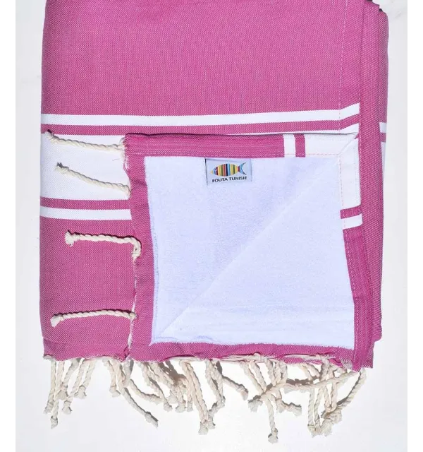 Byzantine and white sponge beach towel Fouta Tunisia - 1