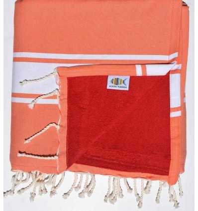 beach towel,doubled sponge almon and red