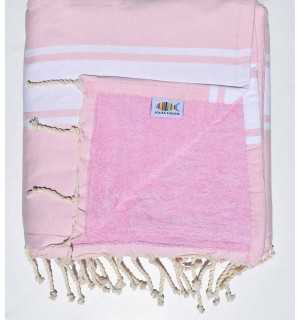 Light pink sponge beach towel Fouta Tunisia - 1