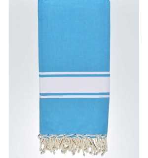 Cyan blue throw 1.90m*2m Fouta Tunisia - 1