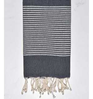 Flat denim blue lurex fouta Fouta Tunisia - 1