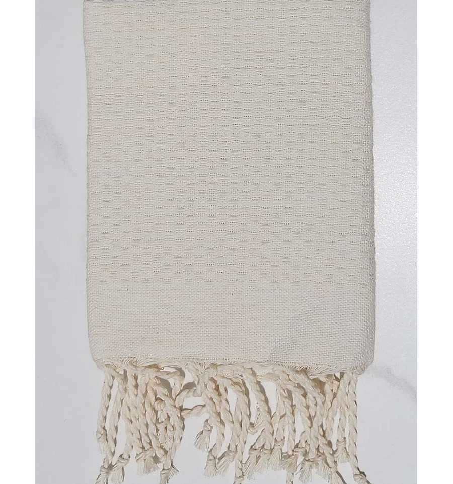 Cream white plain honeycomb napkin Fouta Tunisia - 1