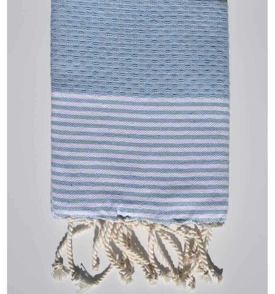 Light blue napkin with stripes Fouta Tunisia - 1