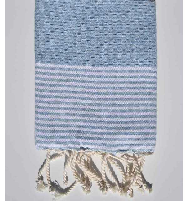 Light blue napkin with stripes Fouta Tunisia - 1