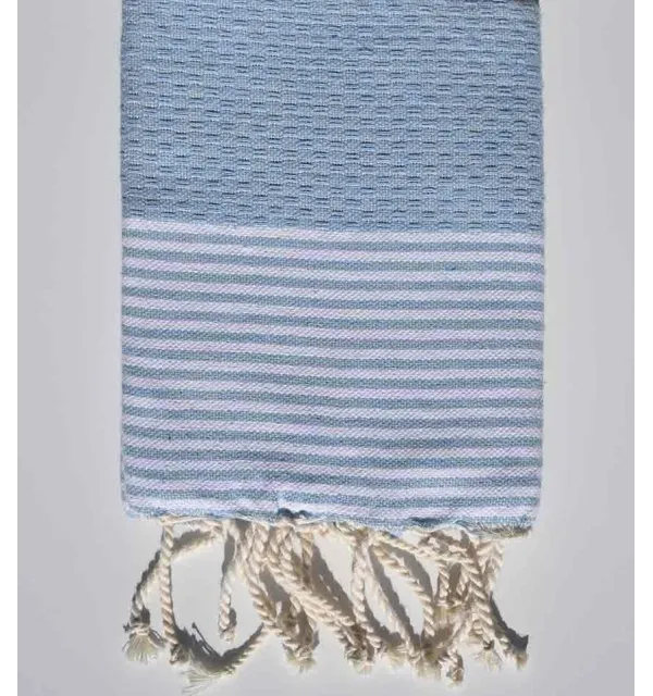 Light blue napkin with stripes Fouta Tunisia - 1