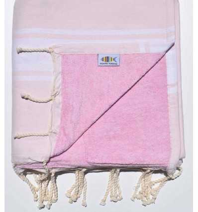 Very light pink sponge beach towel