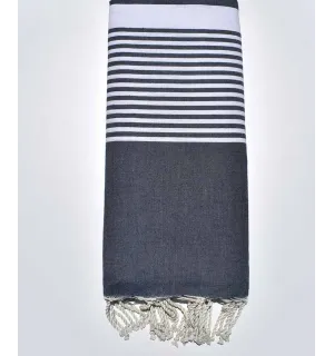 Dark jeans blue Throw Fouta Tunisia - 1 2