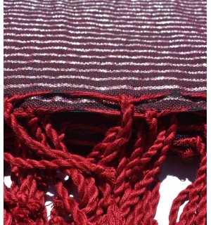Burgundy with silver lurex thread Thrown 2m*3m Fouta Tunisia - 1 2