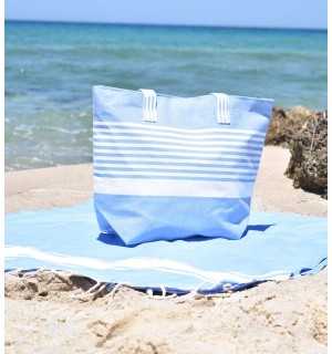 Arthur blue and white beach bag Fouta Tunisia - 2