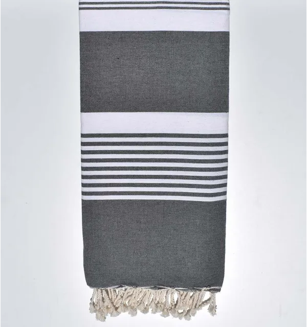 Dark gray throw 1.90m*2m Fouta Tunisia - 1