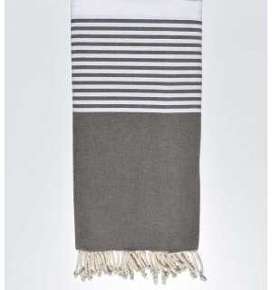 Taupe brown throw 1.90m*3m Fouta Tunisia - 2 2