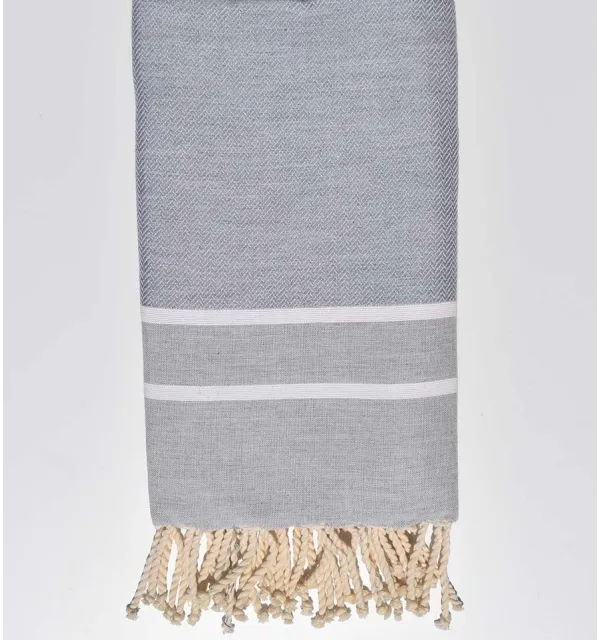 Chevron grey Fouta Fouta Tunisia - 1