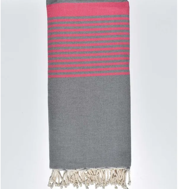 gray and pink Throw  - 1