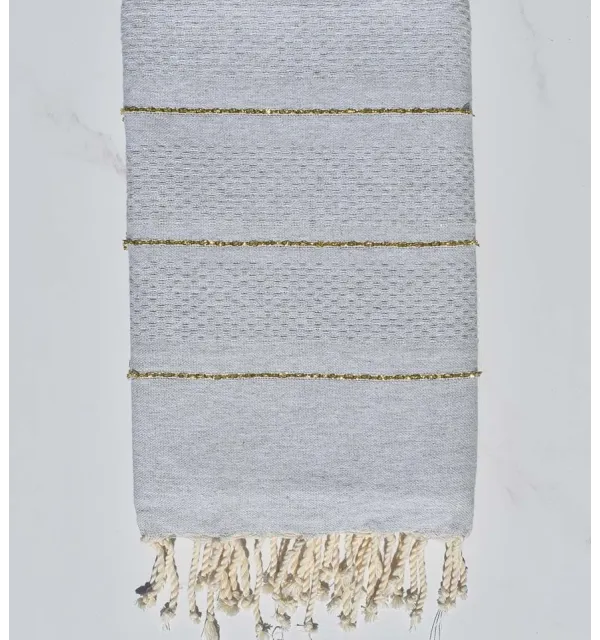 Light gray honeycomb beach towel with lurex  - 1