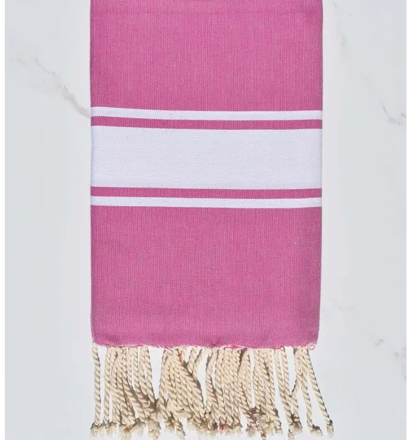 Orchid pink beach towel Fouta Tunisia - 1