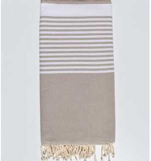Grege striped throw Fouta Tunisia - 1