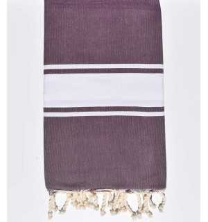Dark mauve flat beach towel Fouta Tunisia - 1