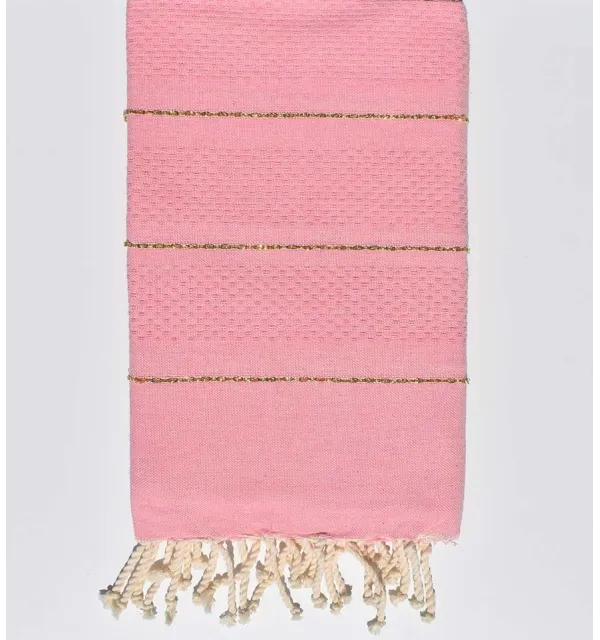 Light pink honeycomb beach towel with lurex  - 1