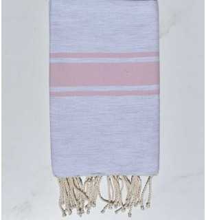 Flat gray striped pink Fouta Fouta Tunisia - 1