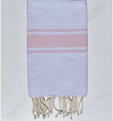Flat gray striped pink Fouta