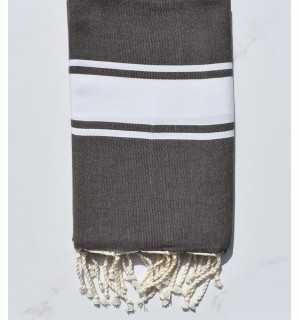 Blackish-brown Beach towel Fouta Tunisia - 1