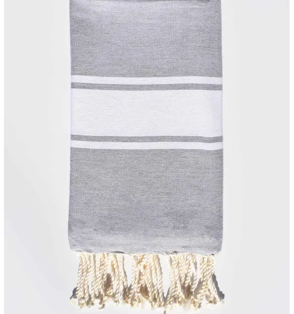 Flat gray heather Beach Towel  - 1