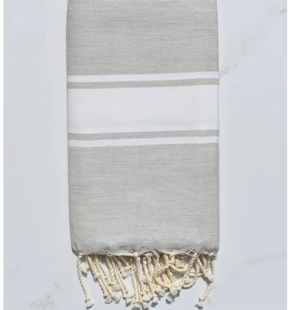 Very light gray green beach towel  - 1