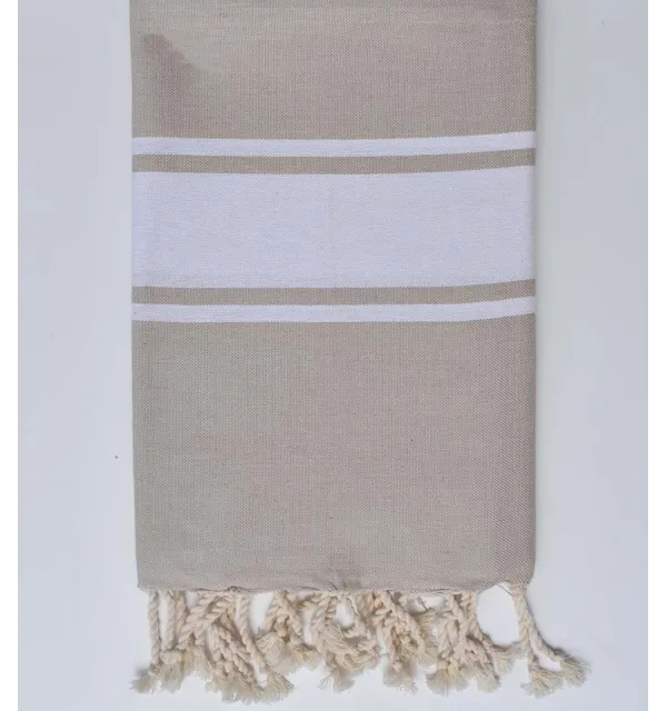 Flat medium beige Fouta Fouta Tunisia - 1