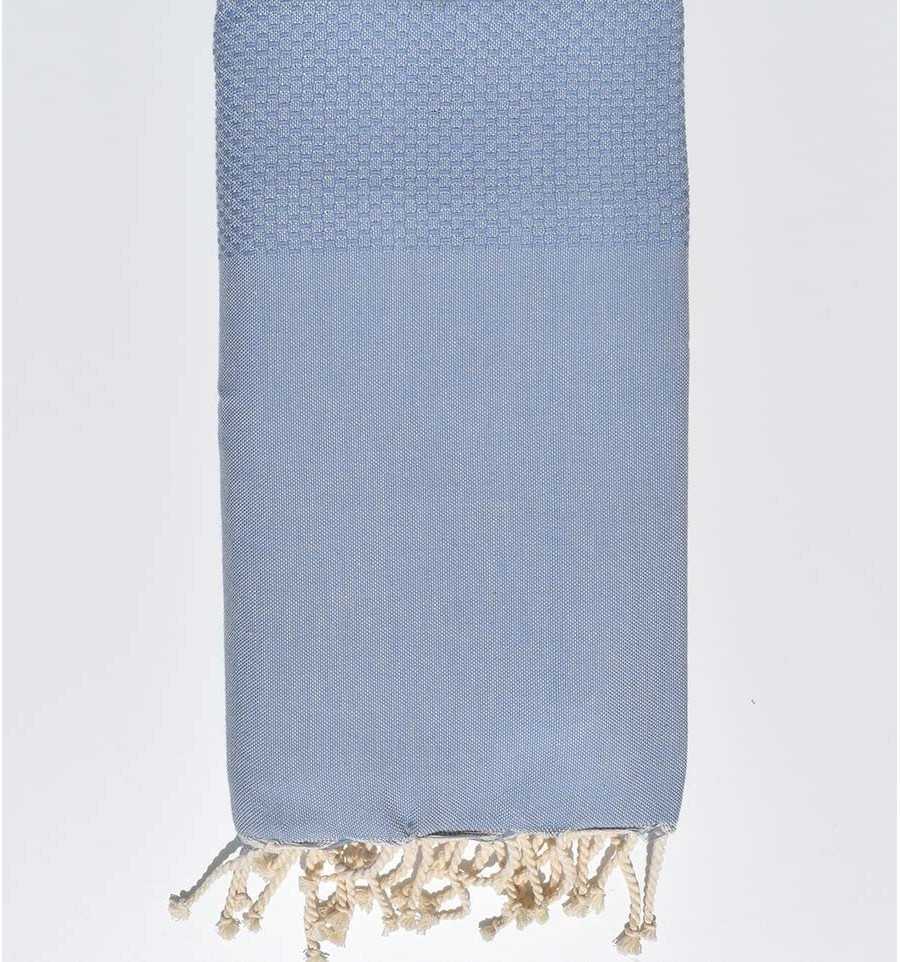 Plain honeycomb light blue grey fouta