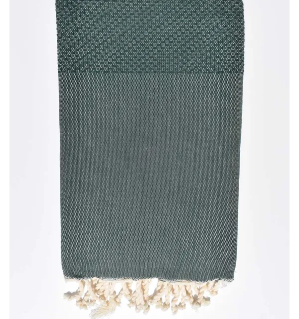 Plain dark green beach towel  - 1