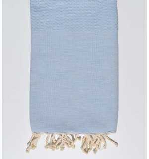 Plain Beau blue beach towel Fouta Tunisia - 1