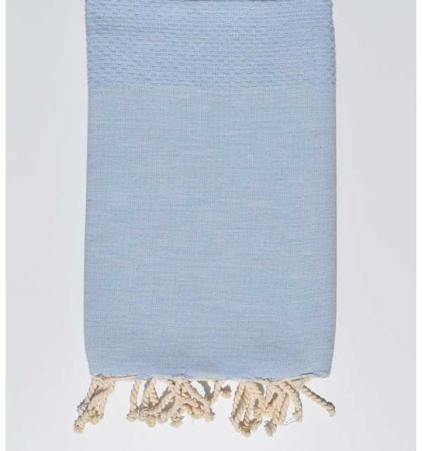 Plain Beau blue beach towel Fouta Tunisia - 1
