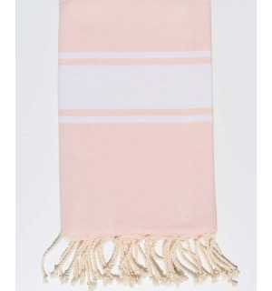 Very light pink flat beach towel Fouta Tunisia - 1