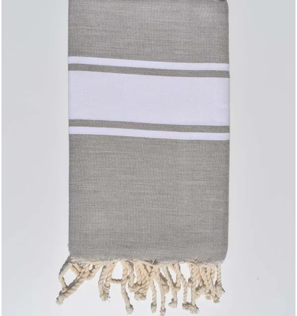 Light beige gray Beach towel Fouta Tunisia - 1