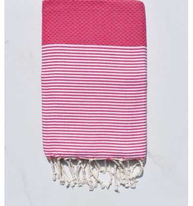 HONEYCOMB raspberry pink with stripes fouta