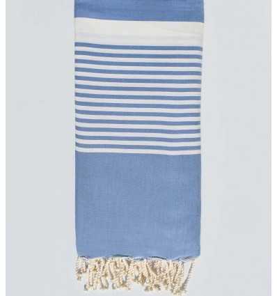 Blue with stripes throw