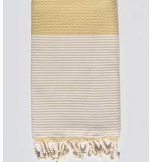 Honeycomb camel beach towel Fouta Tunisia - 1