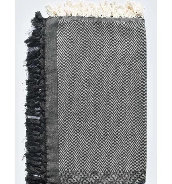 4 fringes gray, blue gray and anthracite gray throw  - 1