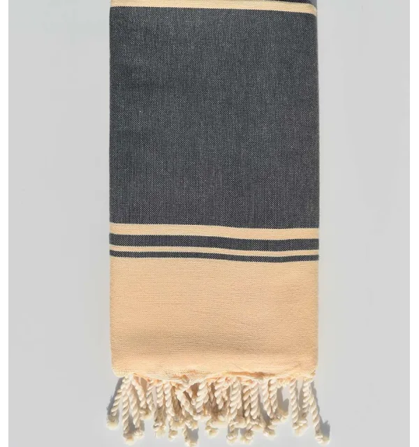 Slate and cream yellow raf-raf beach towel  - 1