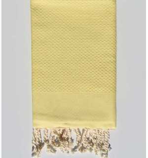 Plain honeycomb light yellow fouta Fouta Tunisia - 1