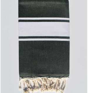 Forest green beach towel Fouta Tunisia - 1
