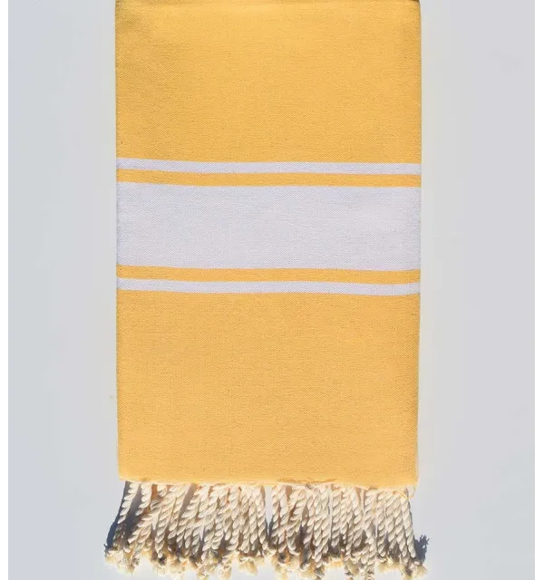 Flat tangerine yellow beach towel  - 1