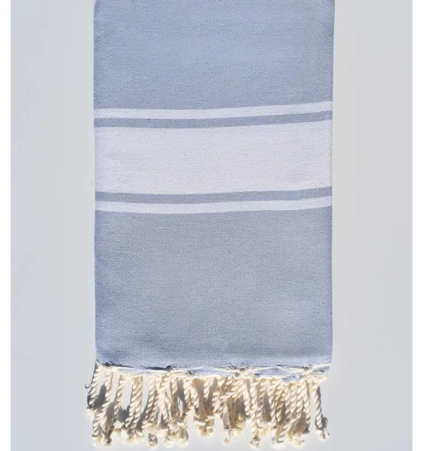 Flat Lavender blue beach towel Fouta Tunisia - 1